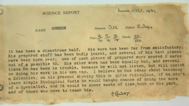 John Gurdon's School Report